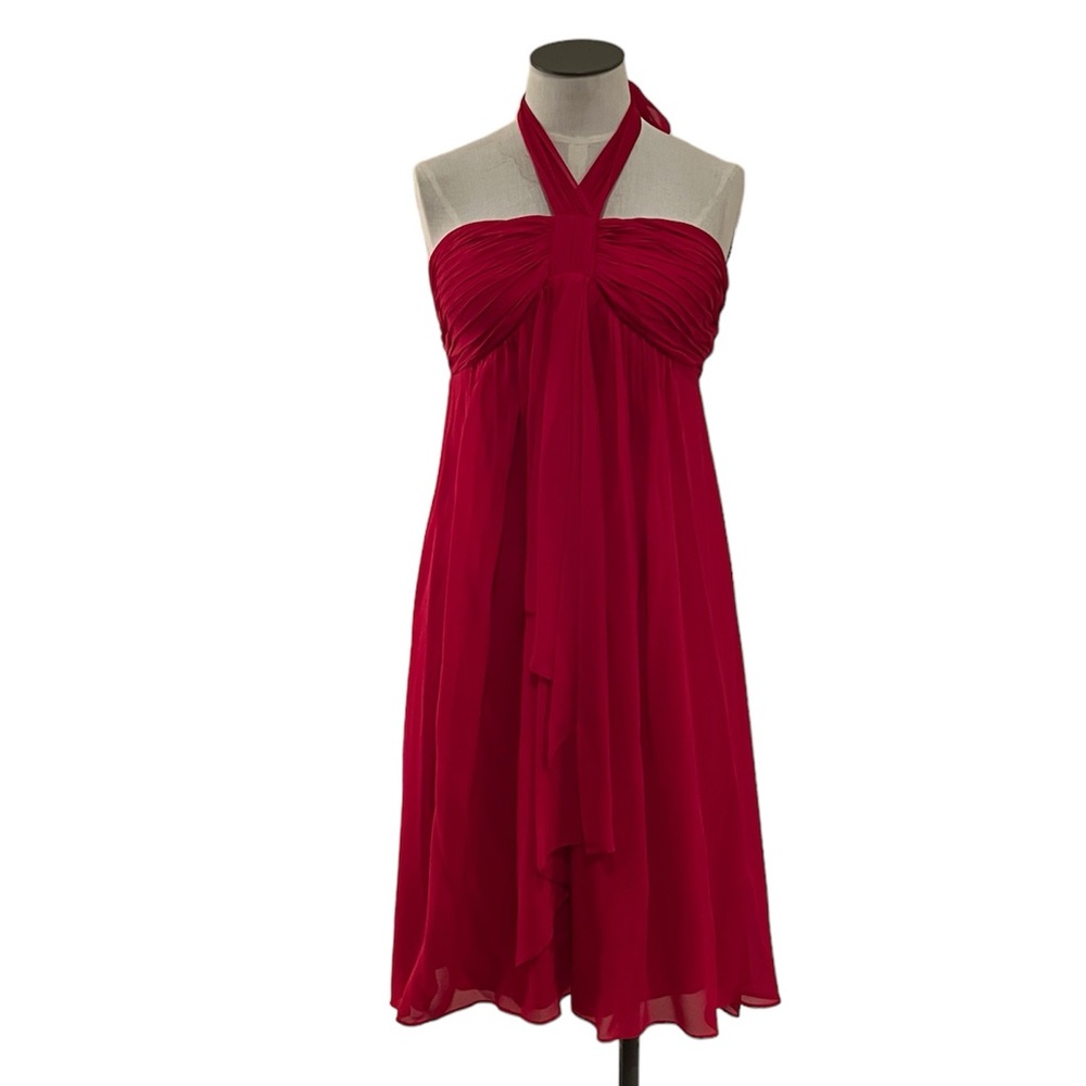 NWT Red Silk Halter Dress